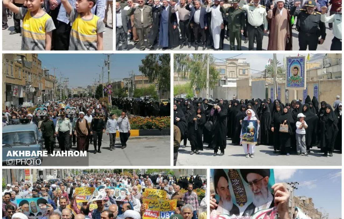 راهپیمایی مردم جهرم در حمایت از عملیات وعده صادق