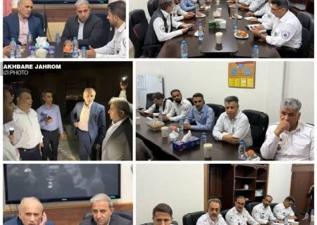 بازدید شبانه رئیس سازمان اورژانس کشور از پایگاه ها و واحدهای اورژانس جهرم