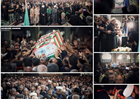 گزارش تصویری مراسم استقبال و اقامه نماز بر پیکر سردار شهید مصطفی روشن از شهدای حمله رژیم منحوس صهیونیستی فراجا توسط حجت‌الاسلام و المسلمین مدبر با حضور پرشور مردم دارالمومنین در نماز جمعه جهرم