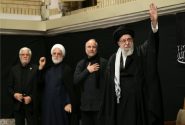 رهبر معظم انقلاب در مراسم عزاداری شب عاشورا در حسینیه امام خمینی حاضر شدند