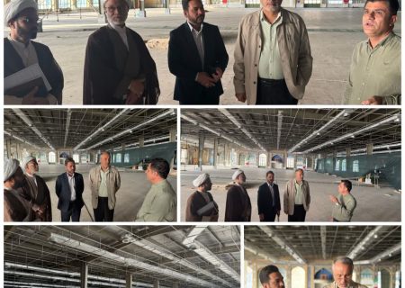 بازدید از روند اجرای سقف کاذب مصلی بزرگ امام خمینی (ره) جهرم